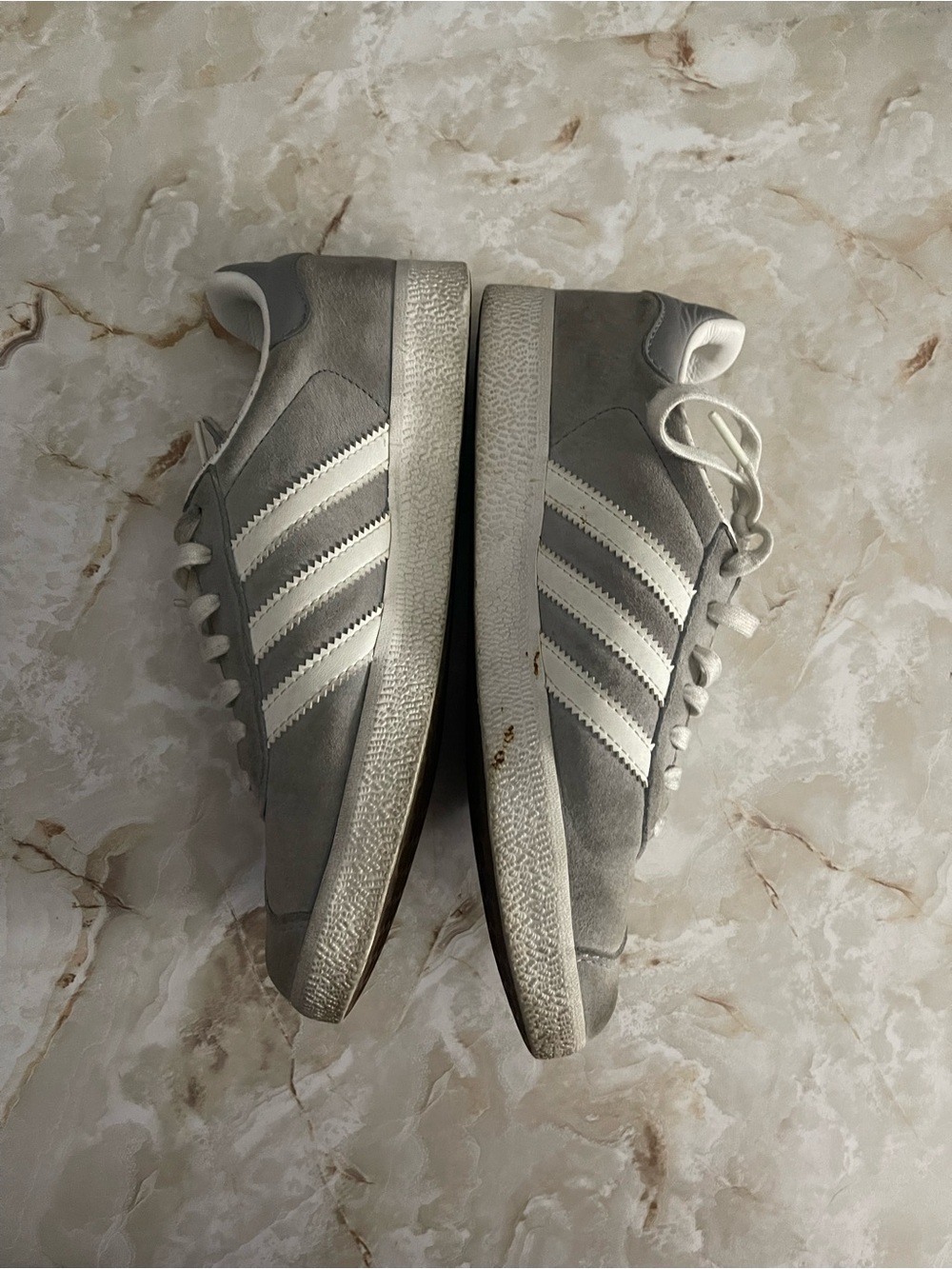 adidas Gazelle Gray Suede Sneakers with White Stripes - Picture 2 of 5